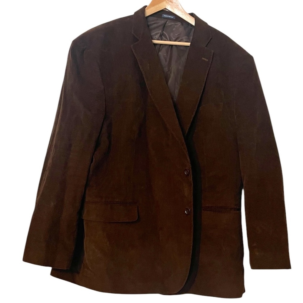 Stafford Corduroy Men's Big & Tall Corduroy Elbow Patch Brown Sport Coat 3XL